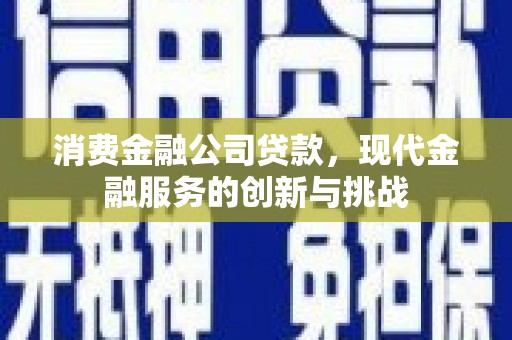 水城消费金融公司贷款，现代金融服务的创新与挑战