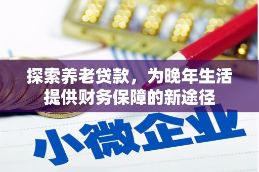 水城探索养老贷款，为晚年生活提供财务保障的新途径
