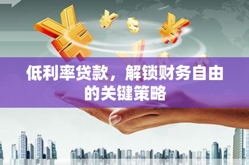 水城低利率贷款，解锁财务自由的关键策略