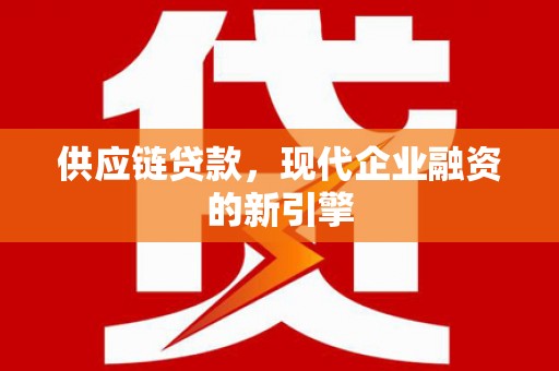 水城供应链贷款，现代企业融资的新引擎
