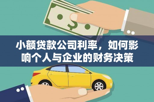 水城小额贷款公司利率，如何影响个人与企业的财务决策
