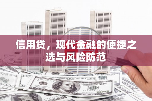 水城信用贷，现代金融的便捷之选与风险防范