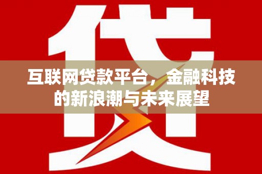 水城互联网贷款平台，金融科技的新浪潮与未来展望