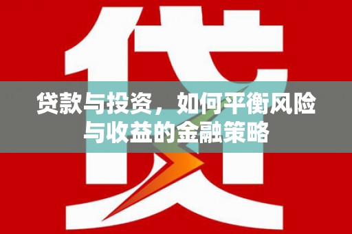 水城贷款与投资，如何平衡风险与收益的金融策略